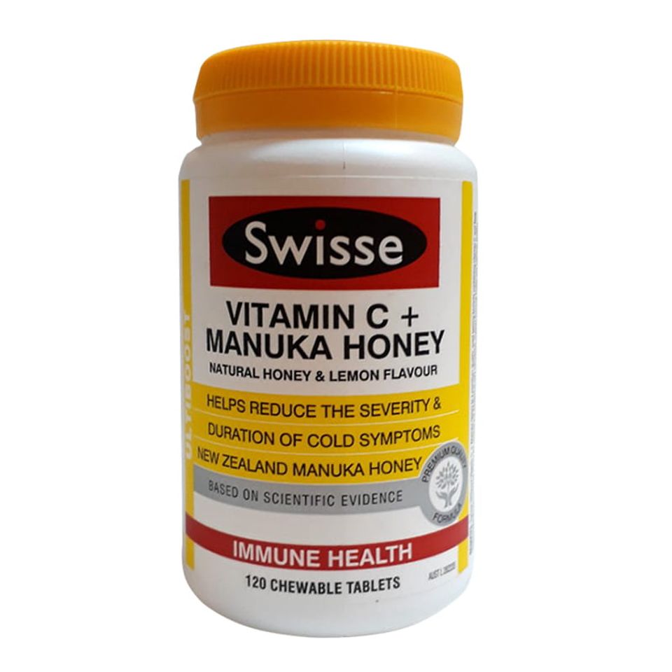 Viên uống tăng miễn dịch Swisse Vitamin C Manuka Honey Úc