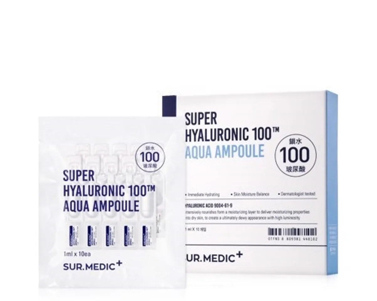Tinh chất trắng da Sur.Medic Super Hyaluronic 100TM Aqua Ampoule