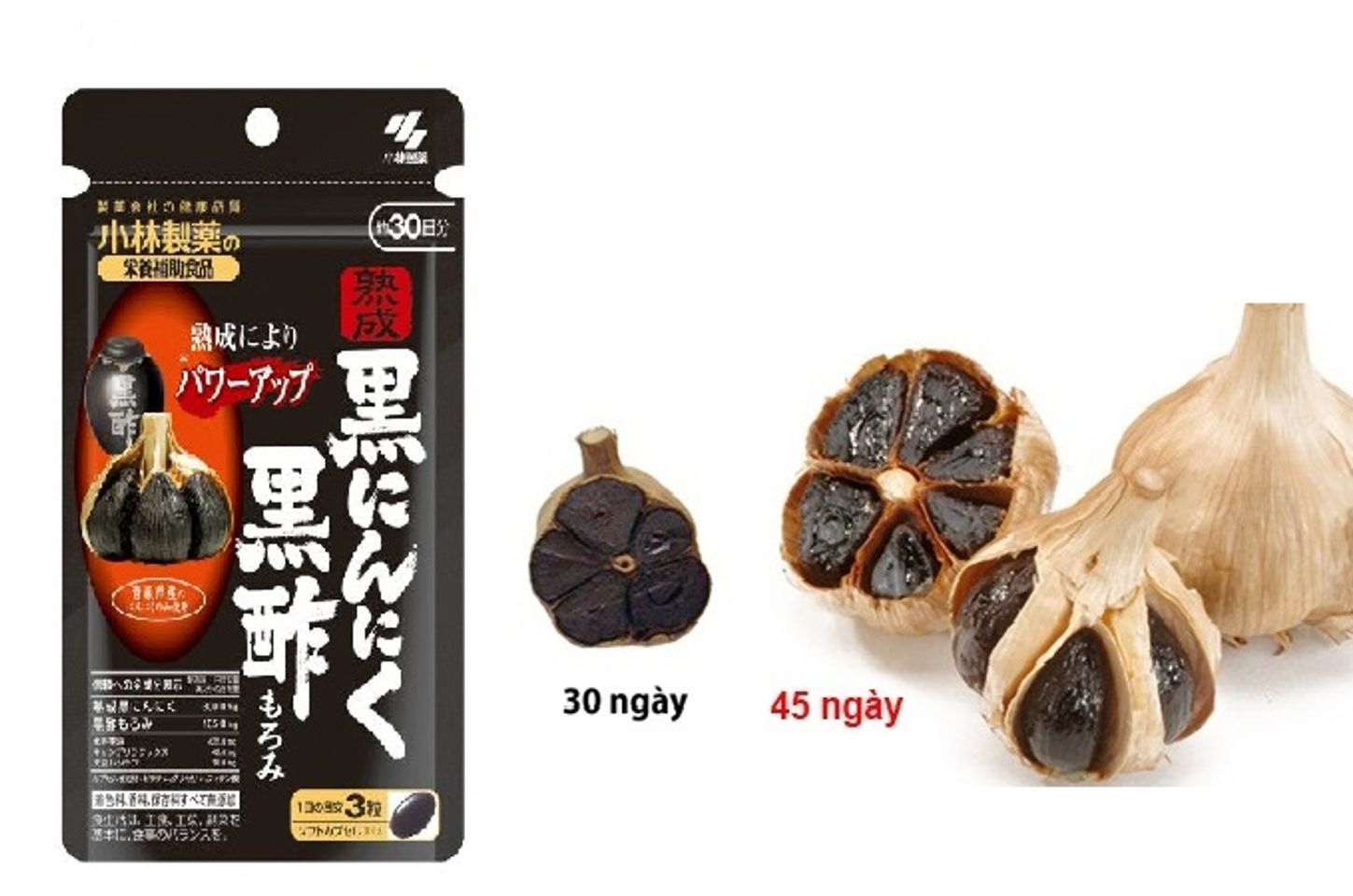 Viên tỏi đen Kobayashi Nhật Bản hàm lượng dinh dưỡng cao