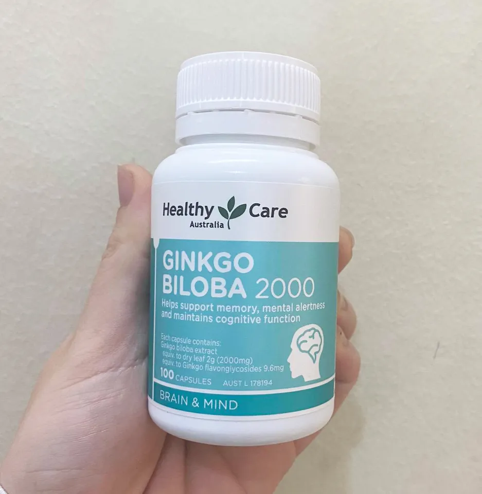 Viên uống Ginkgo Biloba Healthy Care Úc 2000mg (mẫu mới)