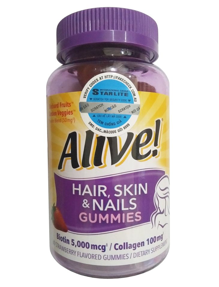 Kẹo dẻo đẹp da Alive Hair Skin & Nail Gummy hộp 60 viên