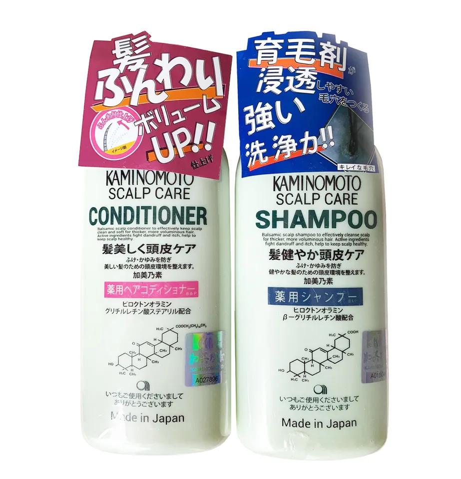 Bộ dầu gội và dầu xả mọc tóc Kaminomoto Medicated Shampoo Nhật Bản
