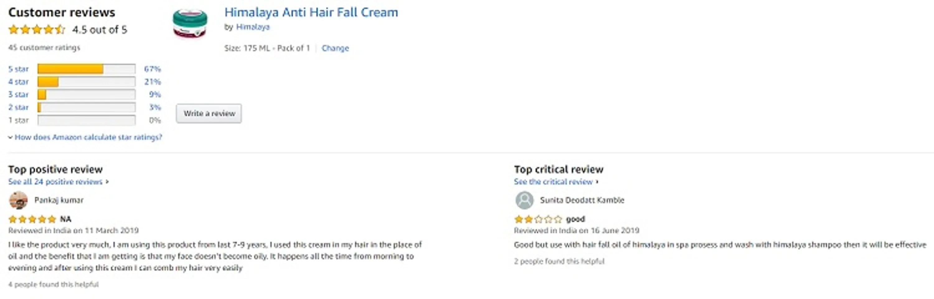 Phản hồi từ phía khách hàng sử dụng kem ủ tóc Himalaya Anti Hair Fall Cream 3