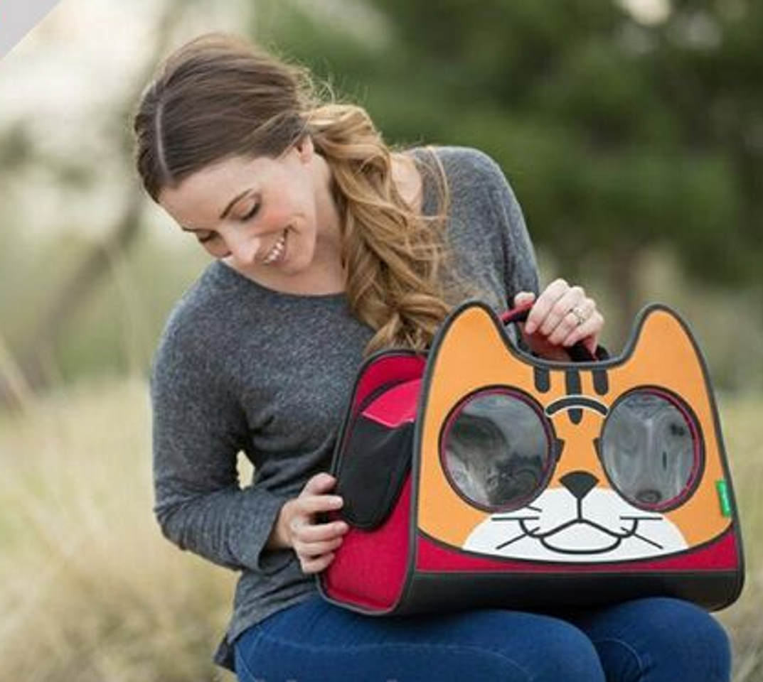 Balo vải hình mặt mèo cho Pet - vật dụng vận chuyển mèo
