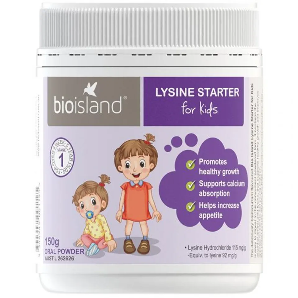 Bio Island Lysine Bột Starter For Kids hỗ trơ tăng chiều cao cho trẻ