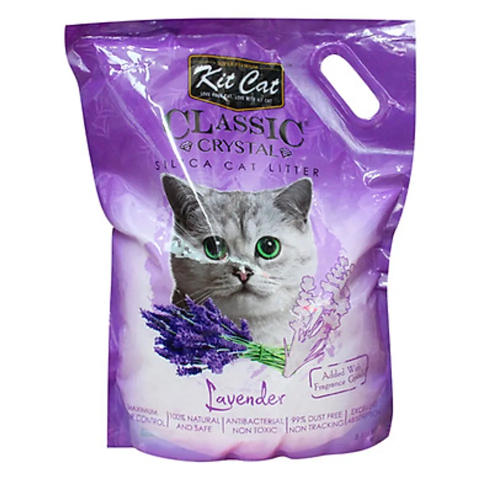 Cát thủy tinh vệ sinh Kitcat cho mèo Oải hương – màu tím.