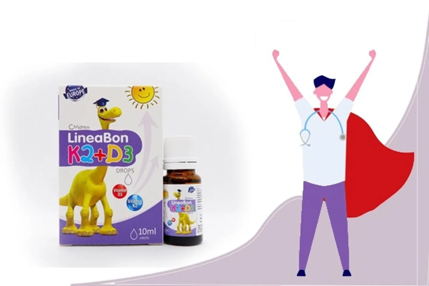 Vitamin D3 + K2 LineaBon chăm sóc sức khỏe hiệu quả cho cả người lớn và trẻ nhỏ