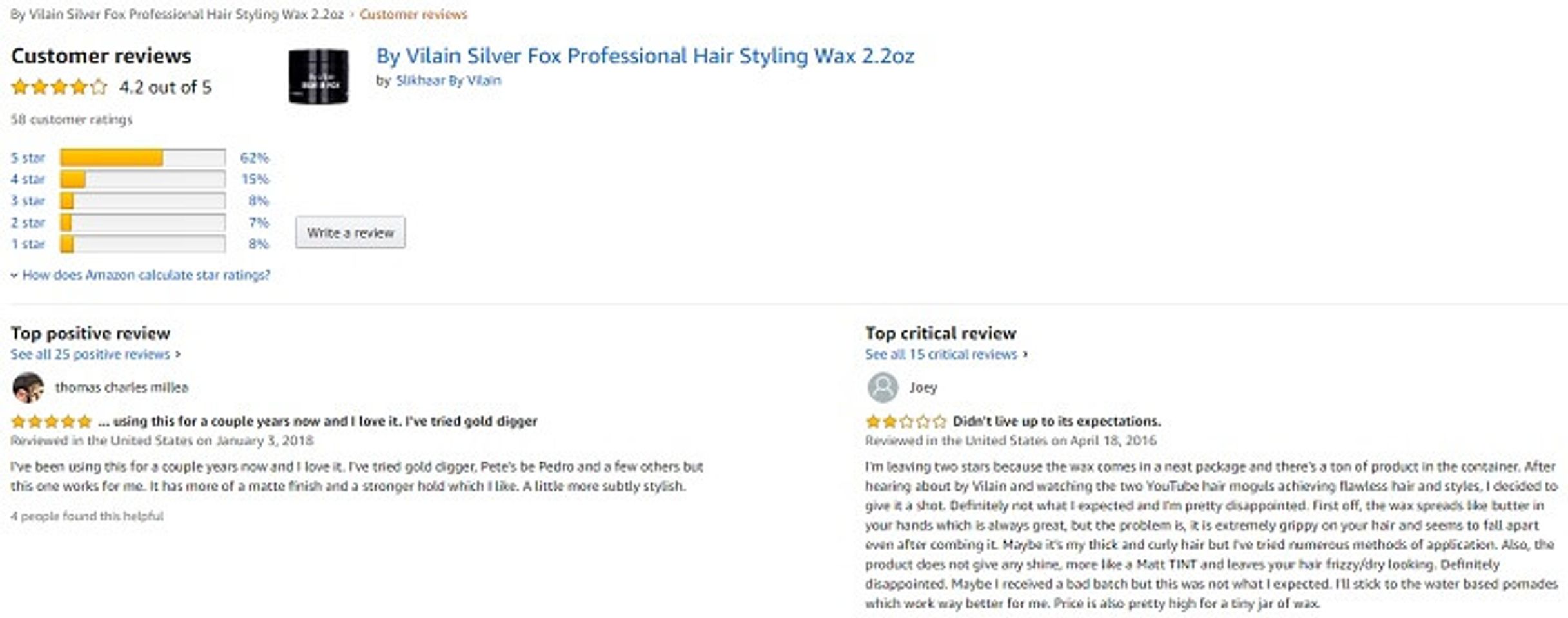 Phản hồi từ phía khách hàng sử dụng sáp vuốt tóc By Vilain Silver Fox 2