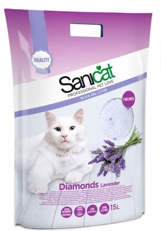 Cát thuỷ tinh Sanicat Silica Gel oải hương hỗ trợ vệ sinh cho mèo