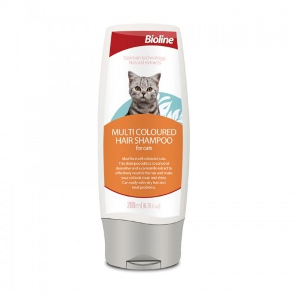 Dầu gội cho mèo Bioline Multi coloured hair shampoo