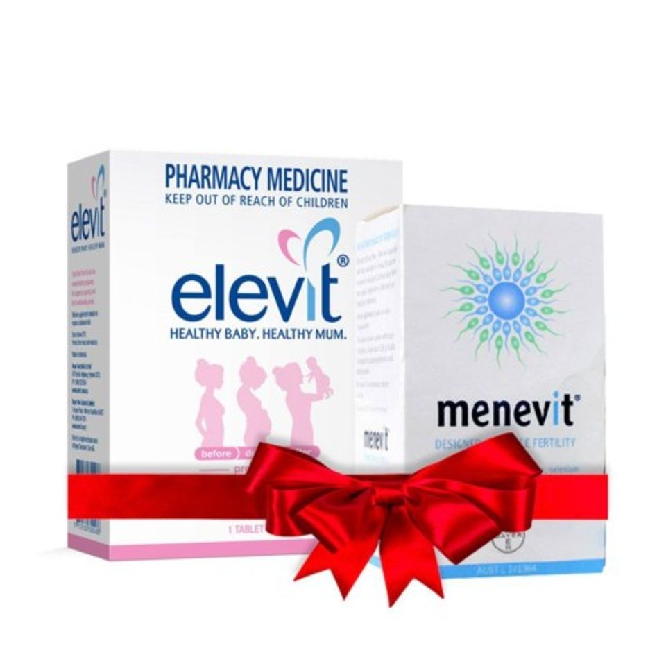 bộ đ&ocirc;i Elevit v&agrave; Menevit cho khả năng thụ thai th&agrave;nh c&ocirc;ng