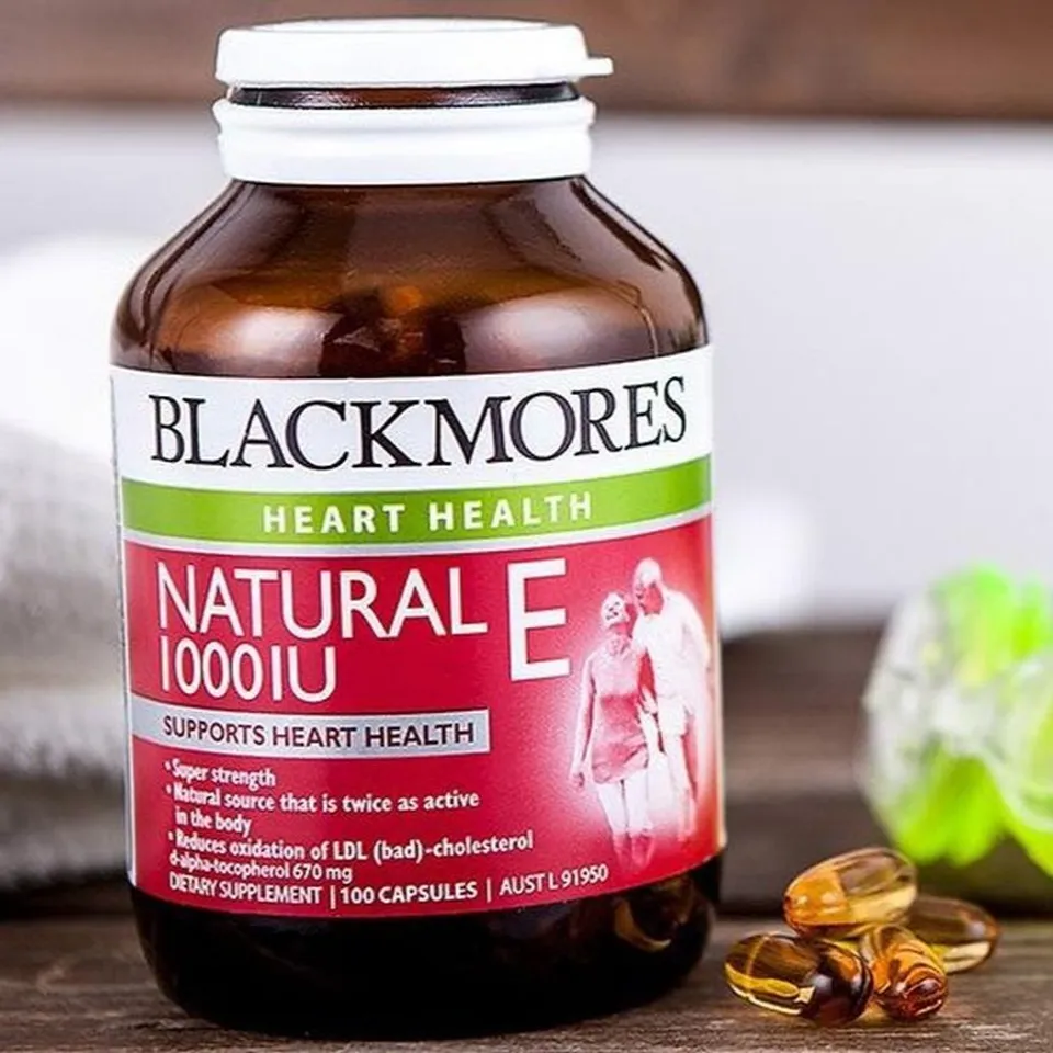 Viên uống Blackmores Natural Vitamin E 1000 IU hỗ trợ bổ sung vitamin E cho cơ thể