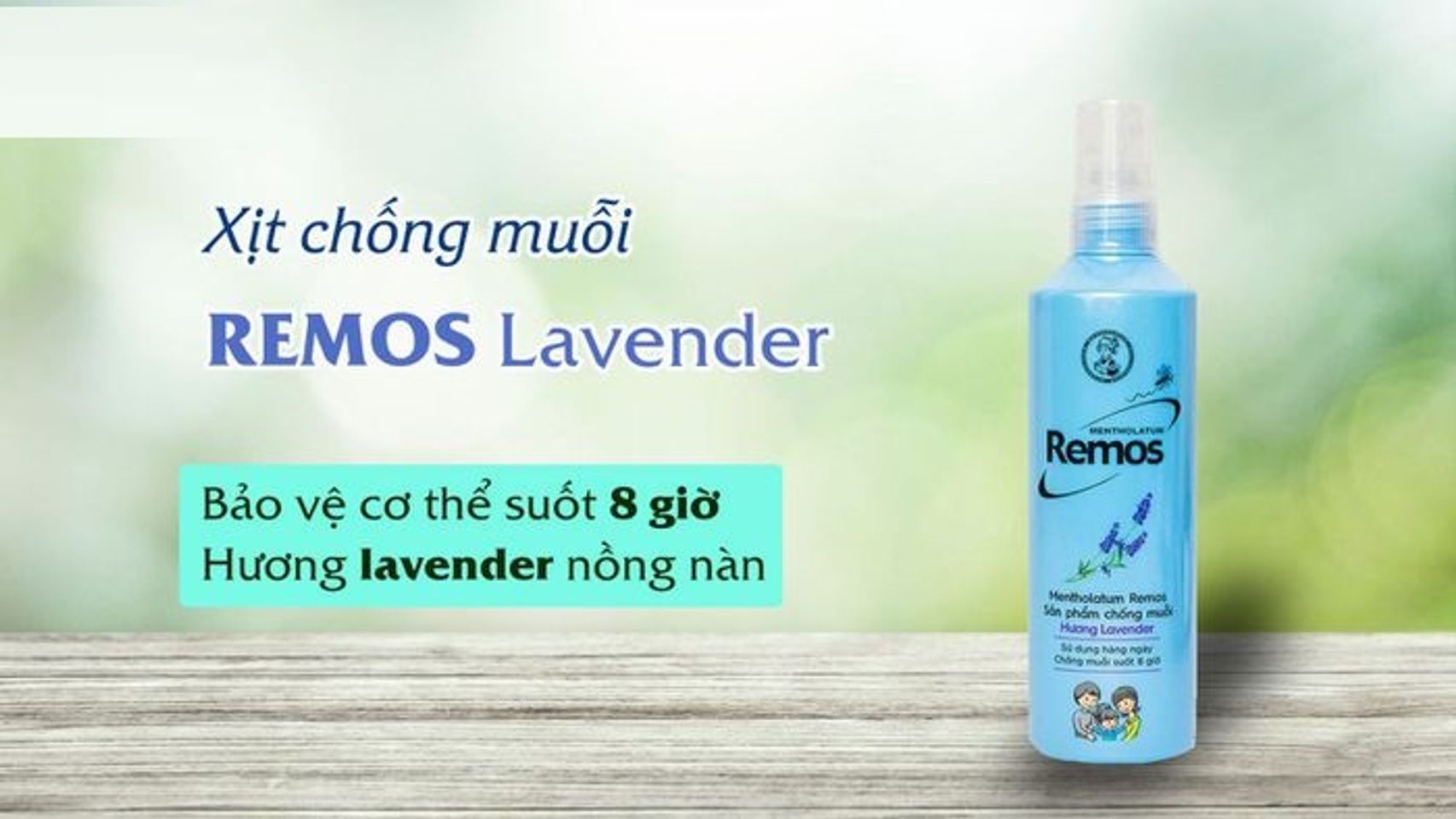 Xịt muỗi hương hoa oải hương Remos Lavender chăm sóc mẹ và bé
