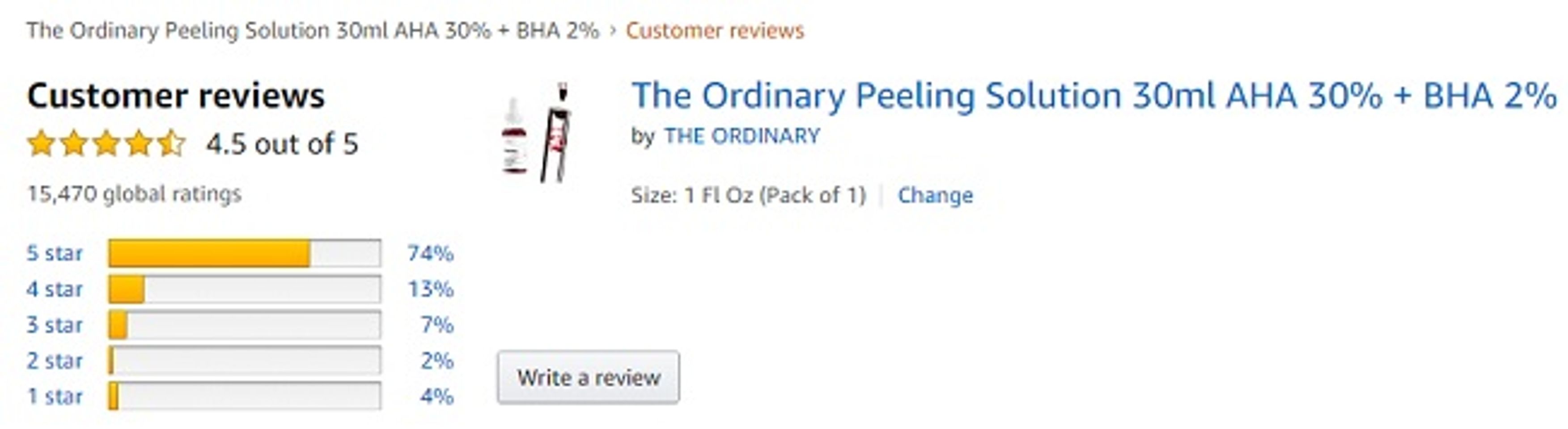 Đ&aacute;nh gi&aacute; của người sử dụng serum The Ordinary AHA 30% + BHA 2% Peeling Solution
