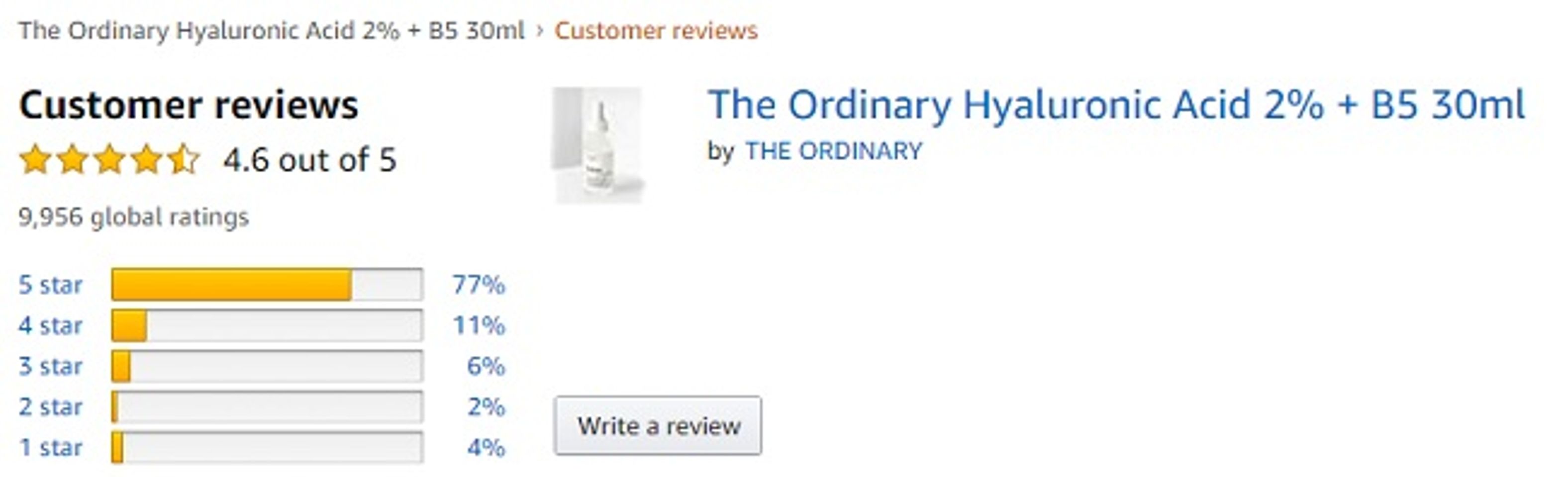 Đ&aacute;nh gi&aacute; của người sử dụng Serum The Ordinary Hyaluronic Acid 2% + B5