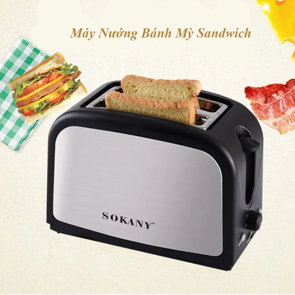 Máy nướng bánh mì sandwich Sokany HJT 008s chế biến nhanh
