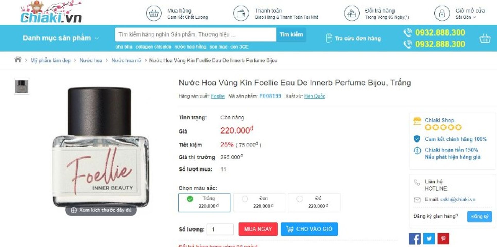 Review nước hoa v&ugrave;ng k&iacute;n Foellie ch&iacute;nh h&atilde;ng tại Chiaki.vn
