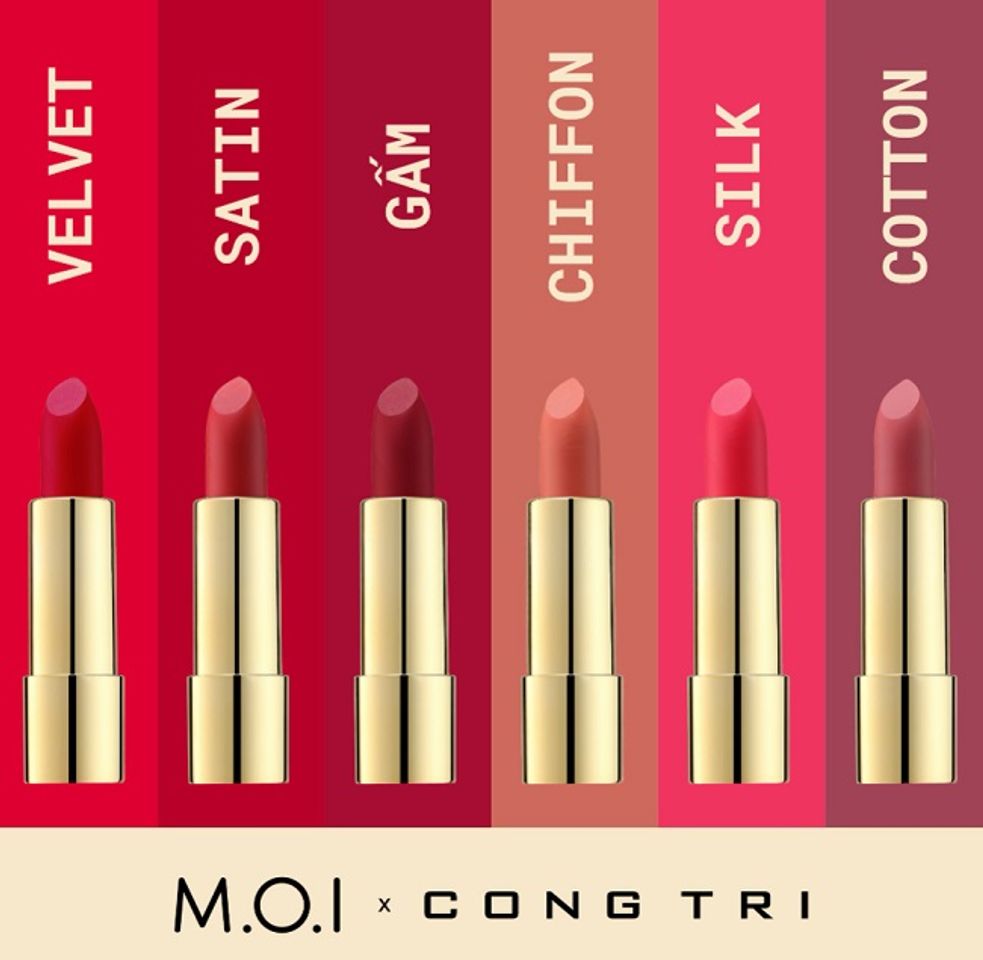 Bảng m&agrave;u son M.O.I x C&ocirc;ng Tr&iacute;