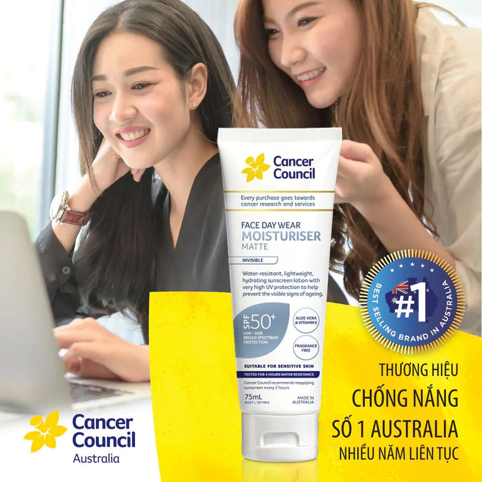 Kem chống nắng  Cancer Council Face Day Moisturizer bảo vệ và dưỡng ẩm da
