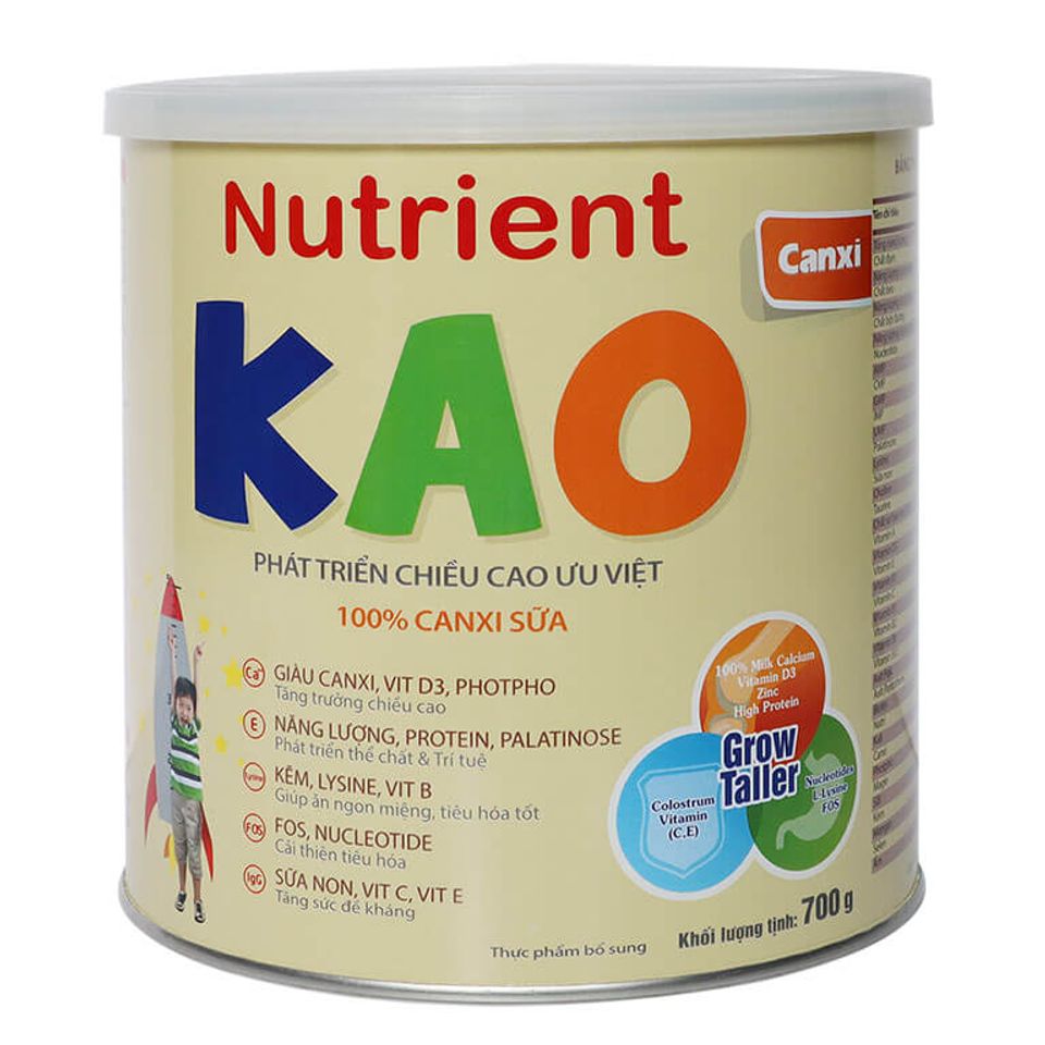 Sữa Nutrient KAO 700g cho trẻ 1-6 tuổi hỗ trợ phát triển chiều cao
