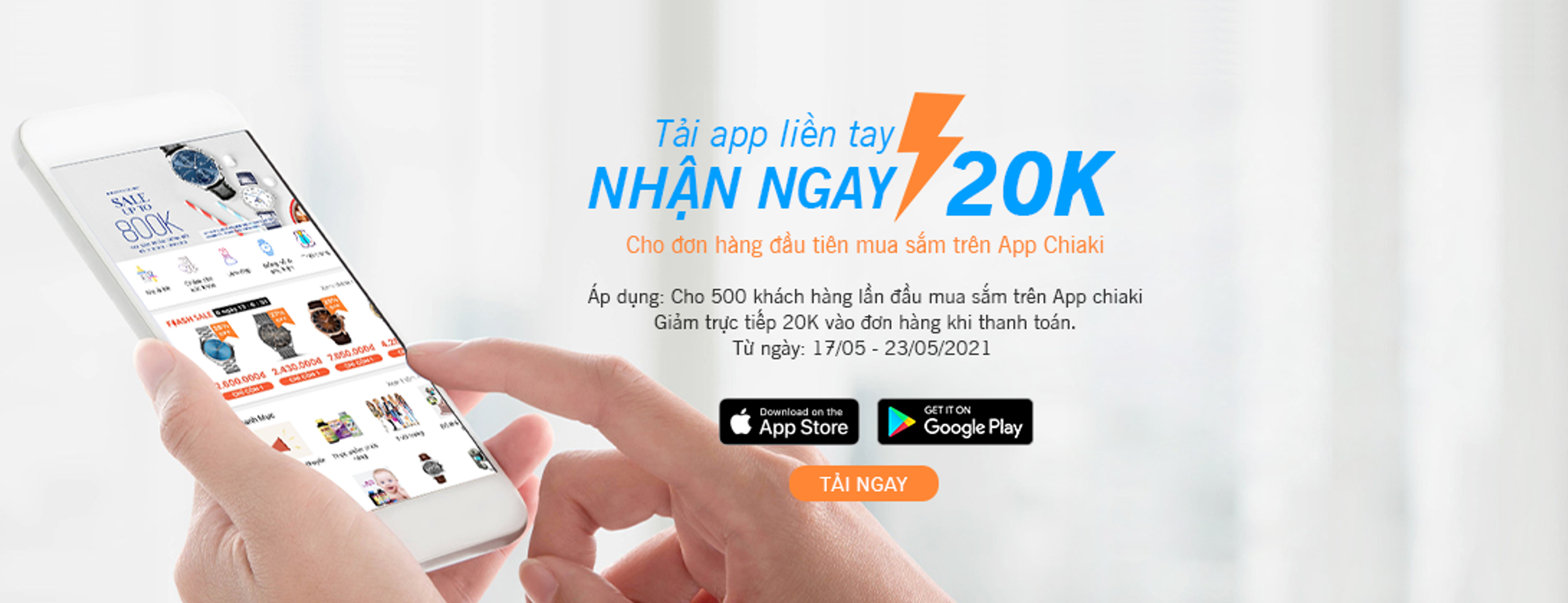 Tải app chiki nhận ngay 20k cho lần đầu mua sắm