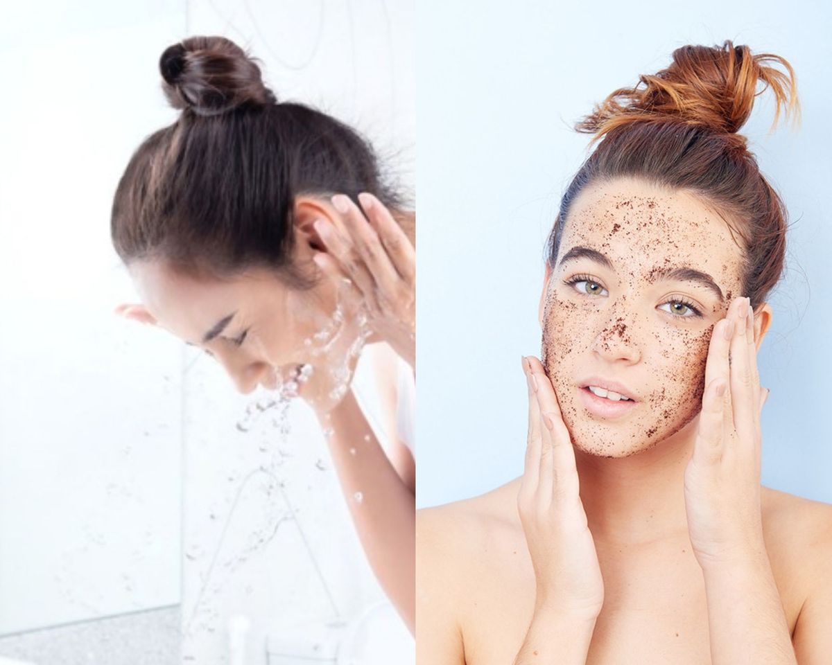 N&ecirc;n rửa mặt sau đ&oacute; tẩy tế b&agrave;o chết, điều n&agrave;y gi&uacute;p da được chăm s&oacute;c ho&agrave;n hảo