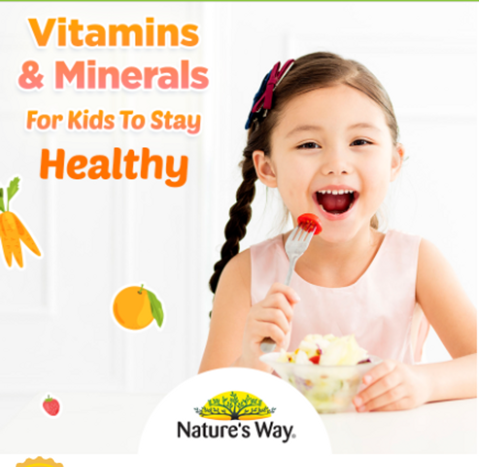 Kẹo Nature's Way Kids Smart Multivitamin + Probiotics hỗ trợ bé ăn ngon, tiêu hóa tốt