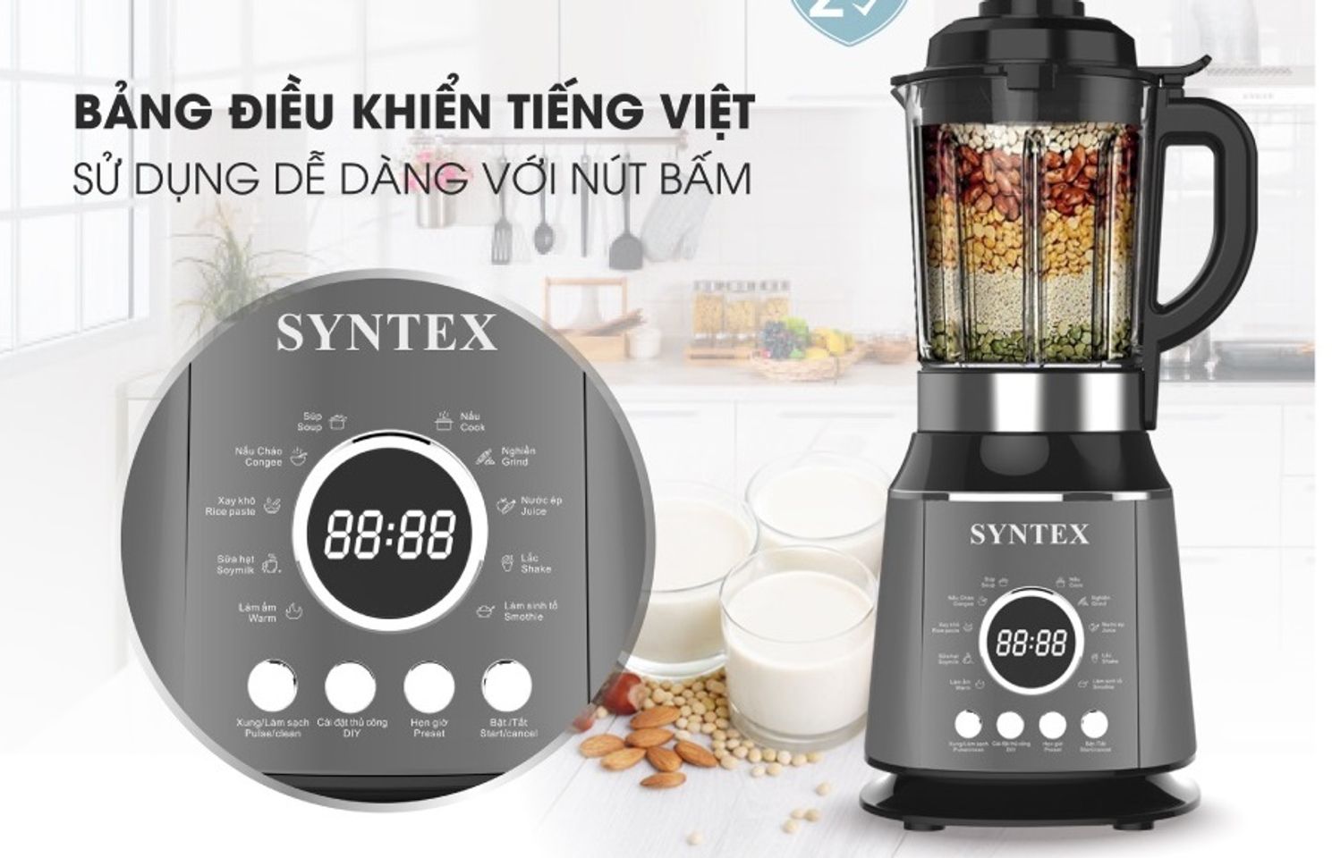 Máy nấu sữa hạt syntex st01 có hỗ trợ tiếng Việt