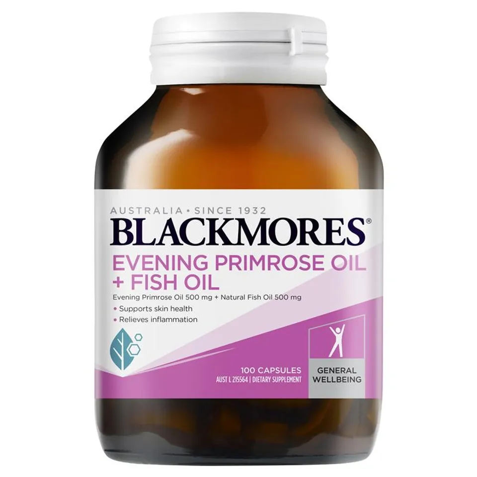 Tinh dầu hoa anh thảo kết hợp dầu cá Blackmores Evening Primrose Oil + Fish Oil