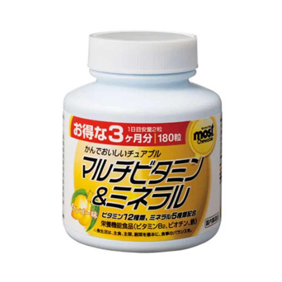 Viên nhai bổ sung vitamin, khoáng chất Orihiro Most Chewable vị xoài