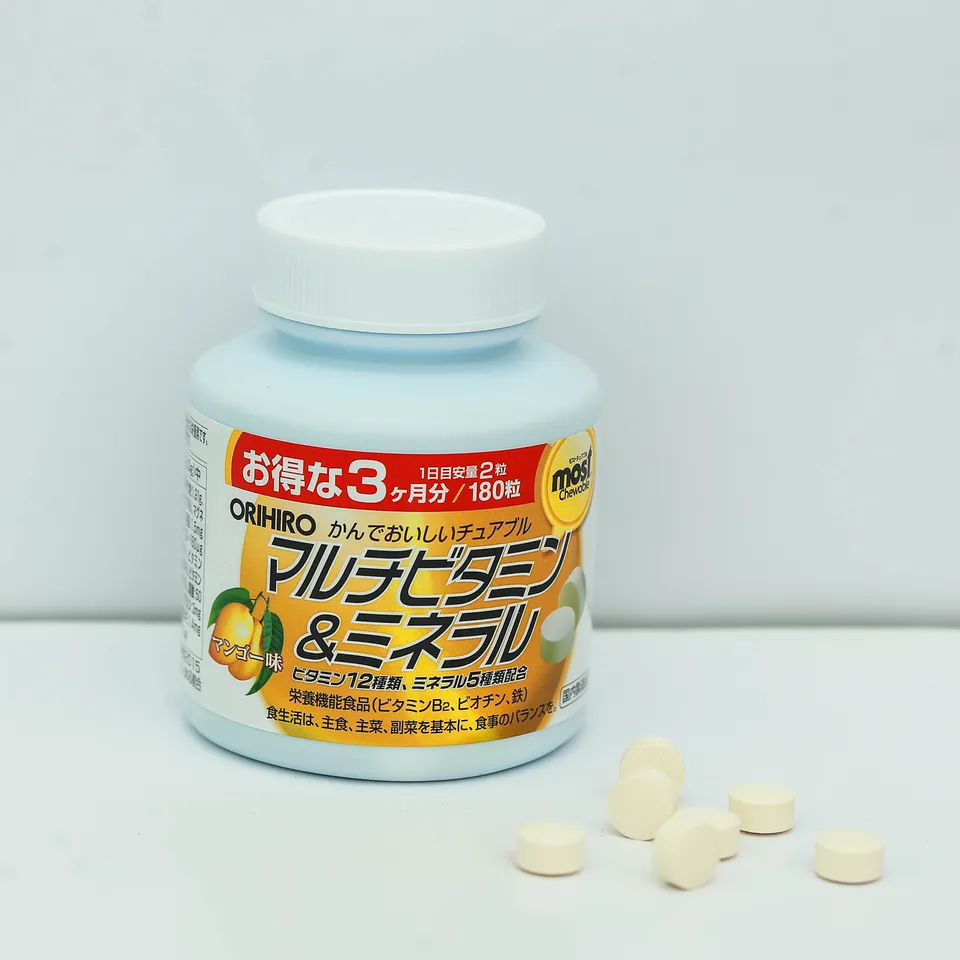 Viên nhai hỗ trợ bổ sung vitamin, khoáng chất Orihiro Most Chewable vị xoài