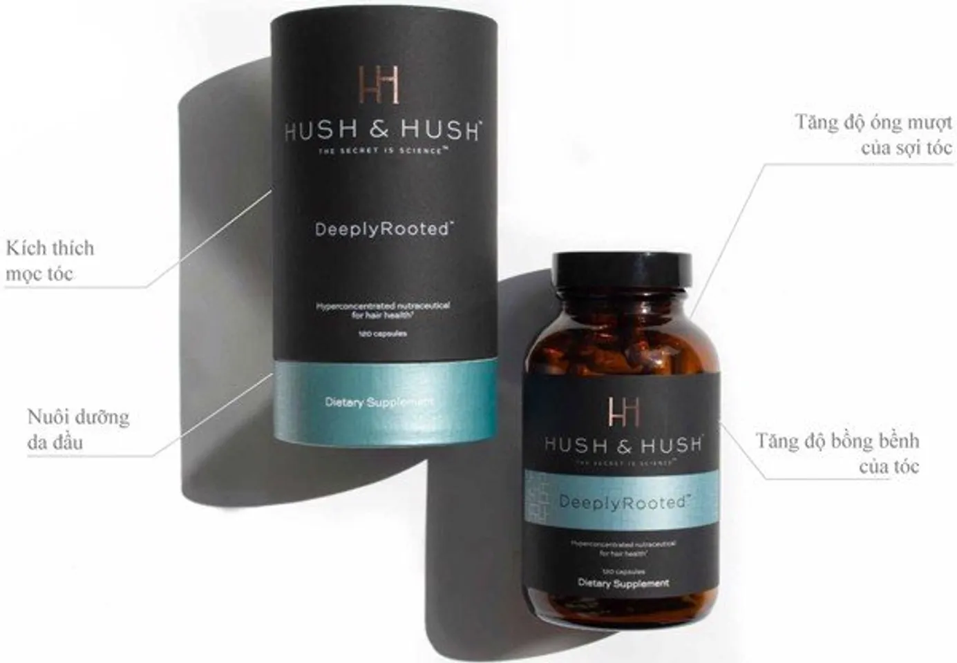 Viên uống Hush & Hush Deeply Rooted giúp tóc mọc dày, khỏe