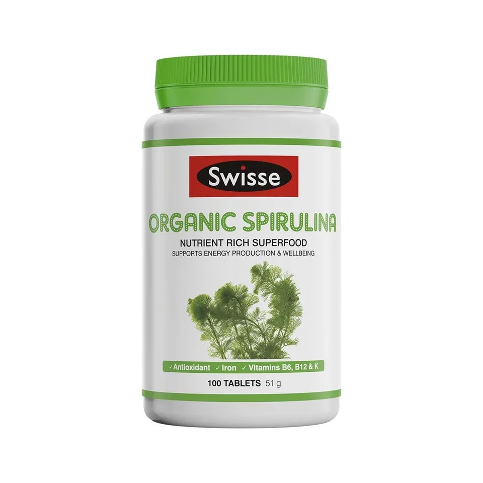 Viên uống tảo xoắn hữu cơ Swisse Organic Spirulina 100 viên