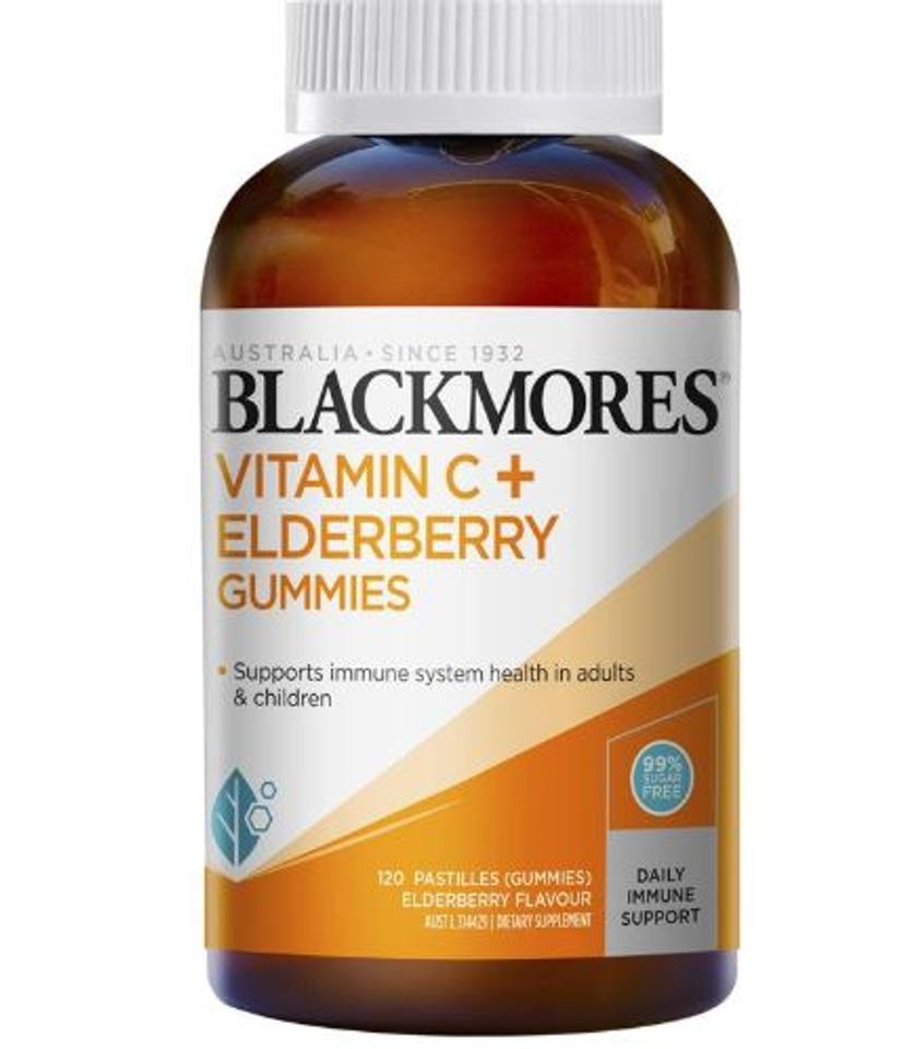 Kẹo dẻo Blackmores Vitamin C+ Elderberry 120 Gummies của Úc chính hãng
