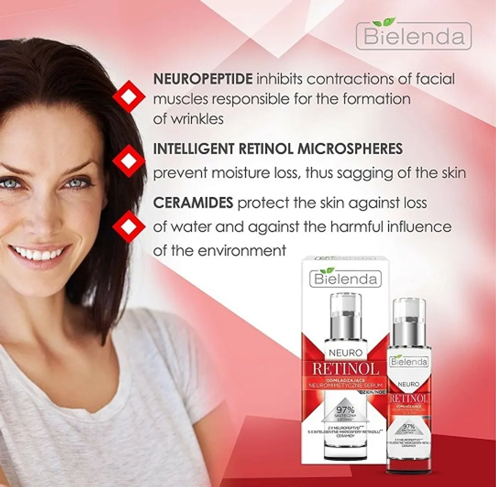 Serum dưỡng ẩm trẻ hóa Bielenda Neuro Retinol Advanced Moisturizing hỗ trợ dưỡng ẩm da toàn diện 