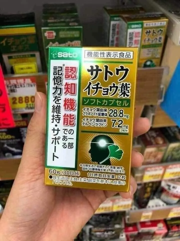 Viên uống Sato Ginkgo Biloba Nhật Bản hỗ trợ não bộ (60 viên)