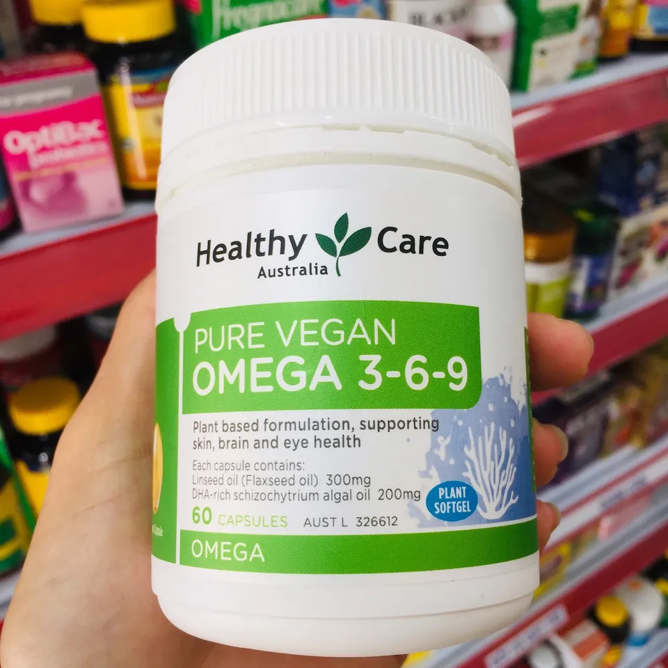 Omega 3 6 9 thực vật hữu cơ Healthy Care Pure Vegan Úc