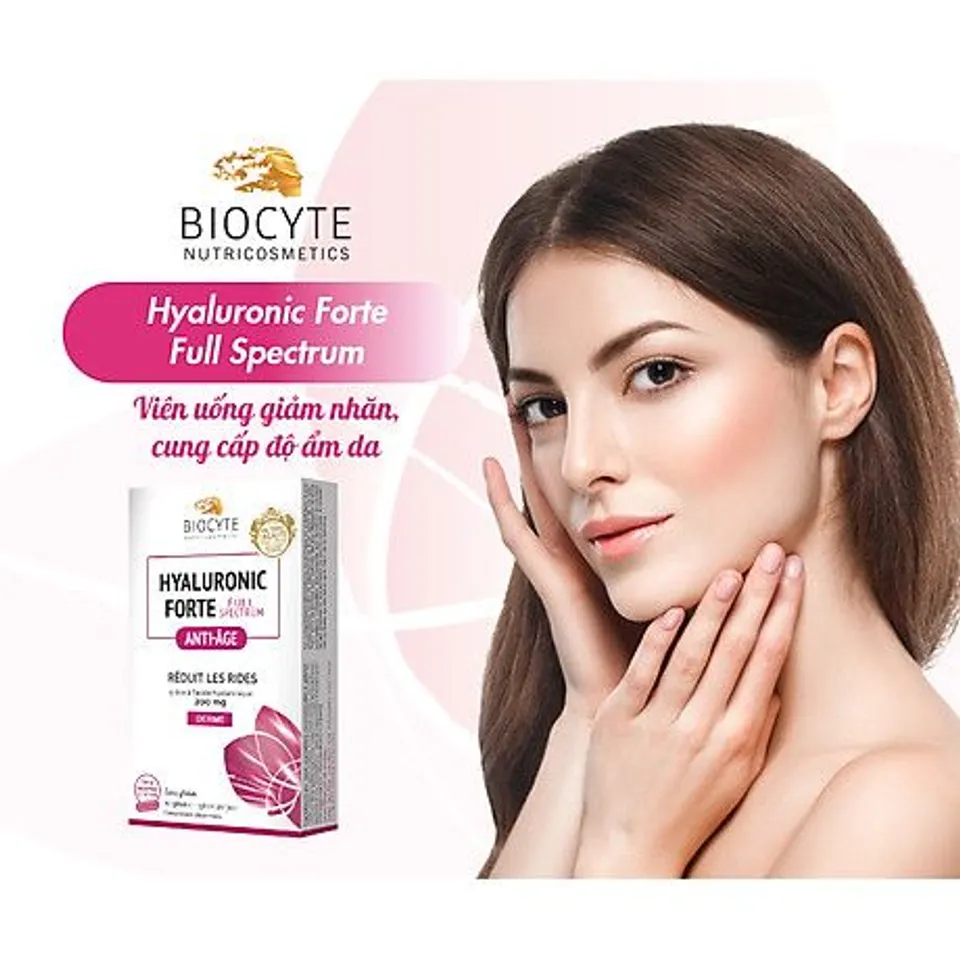 Viên uống Biocyte Hyaluronic Forte Full Spectrum hỗ trợ bảo vệ da toàn diện