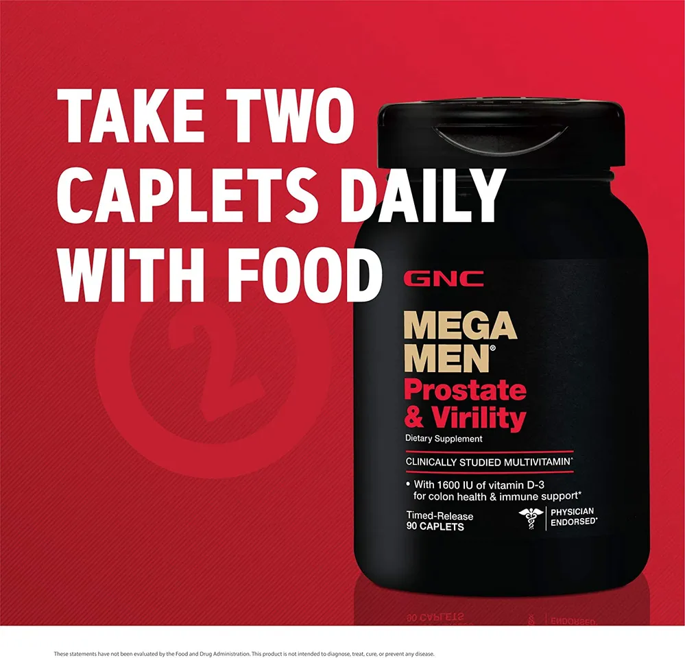 Viên uống GNC Mega Men Prostate and Virility nâng cao sức khỏe sinh lý với 2 viên mỗi ngày