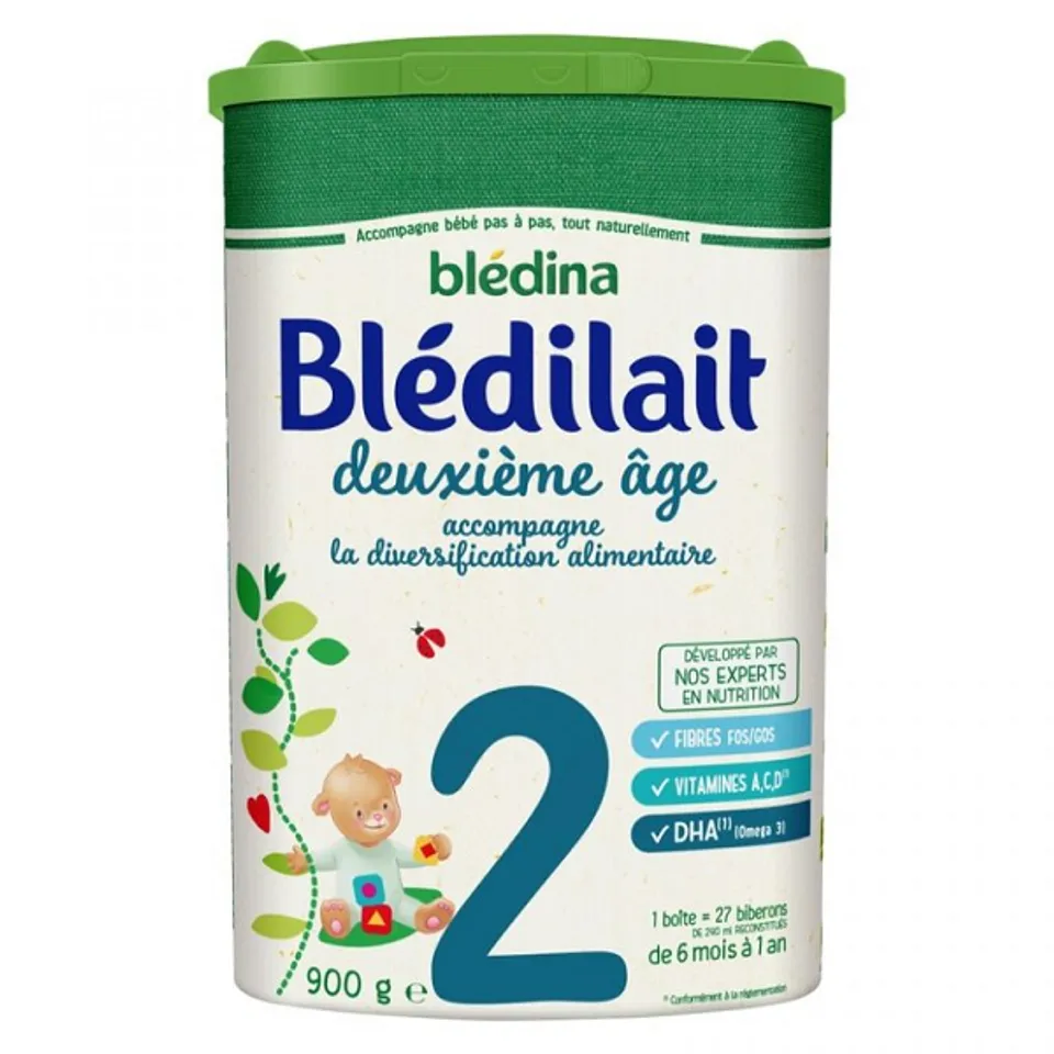 Sữa bột Bledilat Pháp số 2 cho bé từ 6 - 12 tháng tuổi 900g