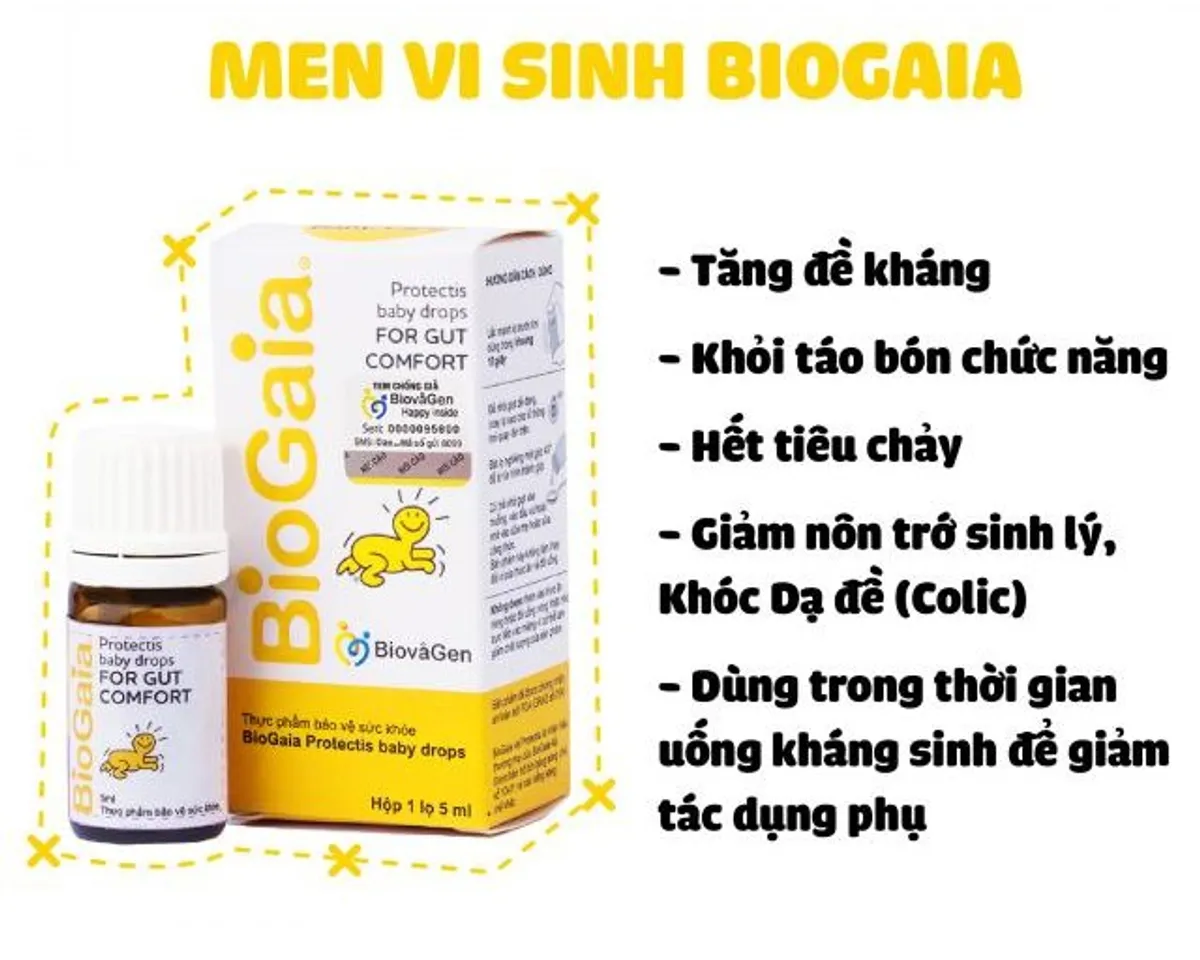 Men vi sinh Biogaia có công dụng nâng cấp tiêu hóa khỏe khoắn cho tới trẻ