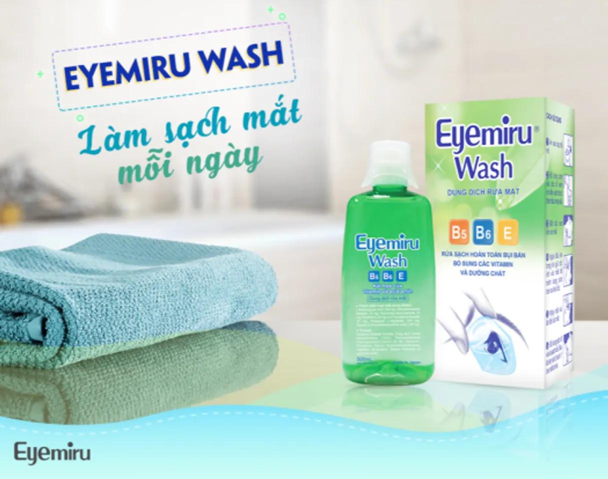 Dung dịch rửa mắt Nhật Bản Eyemiru Wash dịu mát 
