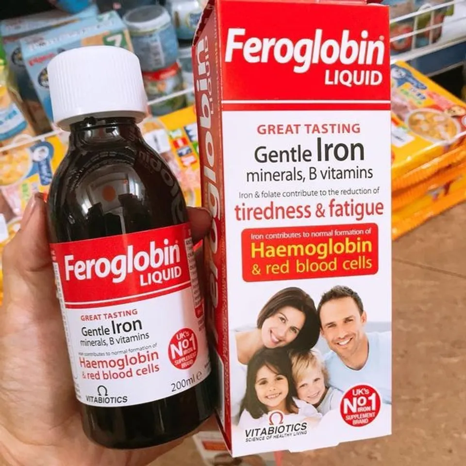 Review Sắt dạng nước Feroglobin B12 Vitabiotics Anh