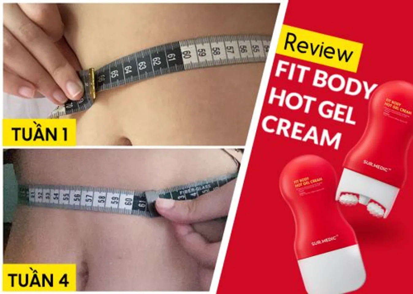 Thanh lăn Sur.Medic Fit Body Hot Gel Cream hỗ trợ lấy lại vóc dáng