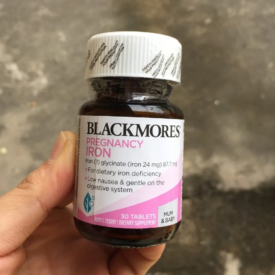 Review thuốc sắt cho bà bầu 3 tháng Blackmores Pregnancy Iron Úc