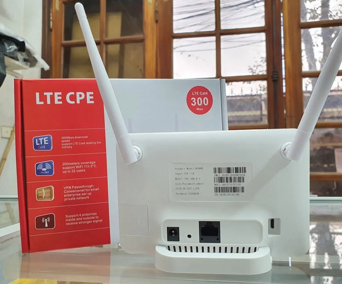 Bộ phát wifi từ sim 4G LTE CPE RS860 2 râu tốc độ mạng ổn định 