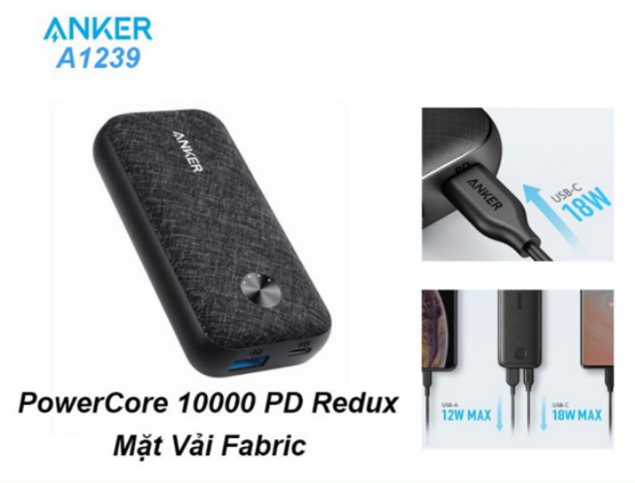 Pin sạc dự phòng New Redux PD 10.000 mAh Anker A1239