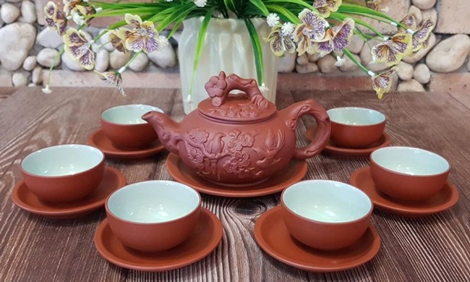 Bộ ấm tr&agrave; gốm sứ tặng sếp