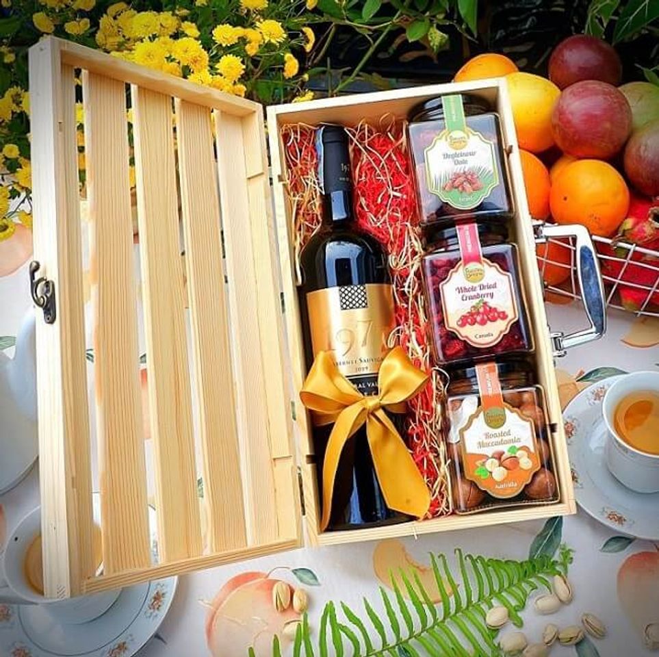 Hộp qu&agrave; Tết bằng gỗ Ph&aacute;t Lộc