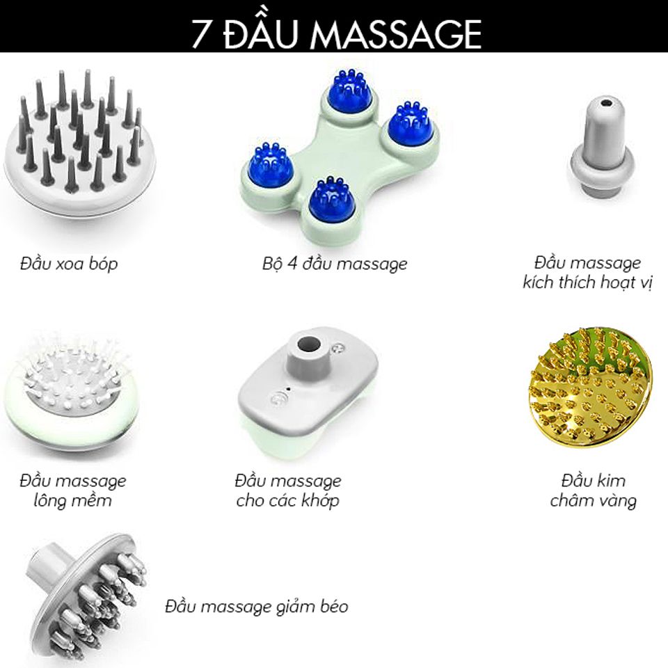 Hệ thống 7 đầu massage